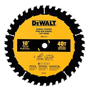 Lâmina de serra circular 10" (254 mm) x 16,0mm x 1,6mm 40 dentes de metal duro para madeira DWA11040 DEWALT
