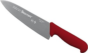 Faca para carne refile de mesa 8" lâmina triangular larga em aço inox cabo vermelho BKR301-8 STARRETT