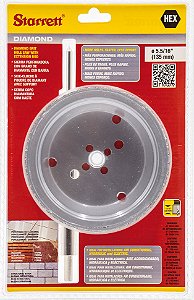 Serra copo diamantada 135mm com haste STARRETT