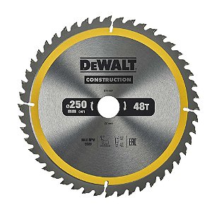 Lâmina de serra circular 250mm x 30,0mm x 2,18mm 48 dentes de metal duro para madeira DT1957-QZ DEWALT