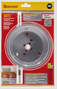 Serra copo diamantada 140mm com haste STARRETT