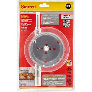 Serra copo diamantada 110mm com haste STARRETT