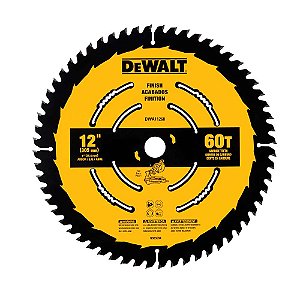 Lâmina de serra circular 12" (305 mm) x 25,4mm x 2,0mm 60 dentes de metal duro para madeira DWA11260 DEWALT