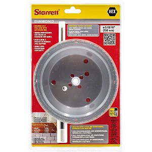 Serra copo diamantada 150mm com haste STARRETT