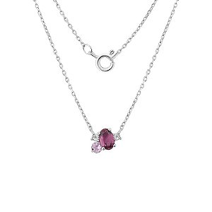 Colar Prata Rodolita Ametista e Topázio