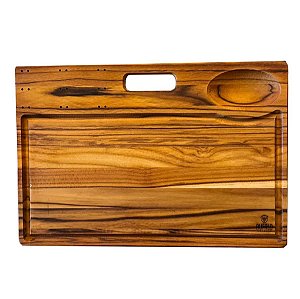 Tábua para Churrasco Teca com 9 Garfinhos Petisco 34x50 Personalizável