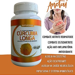 Cúrcuma Longa Pura Anti-inflamatório Natural 120 comprimidos