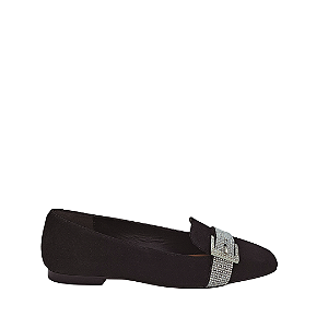 Sapatilha em nobuck com strass