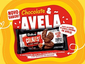Cookies de Avelã e Chocolate Sem Açúcar 67g - Belive