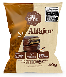 Alfajor Branco Baunilha com Recheio e Cobertura de Chocolate 40g - Seu Divino
