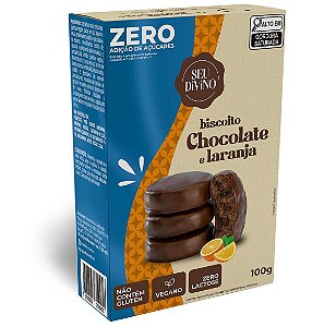 Biscoito de Chocolate com Laranja Zero Açúcar 100g - Seu Divino