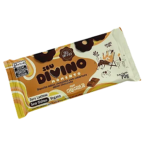 Biscoito de Chocolate com Cobertura de Chocolate 70g - Seu Divino - Validade 01/02/27