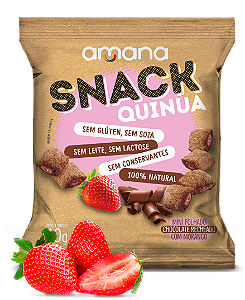 Snack Quinua Chocolate c/ Morango 40g - Amana - Validade 11/02/27