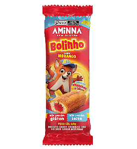 Bolinho de Baunilha com Recheio de Morango 40g - Aminna