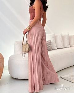 Calça Pantalona Plissada