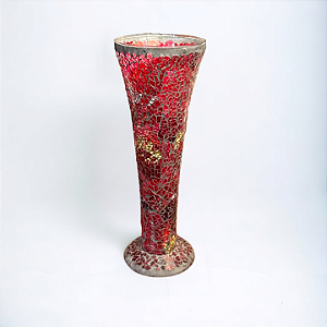 Antigo vaso mosaico vermelho