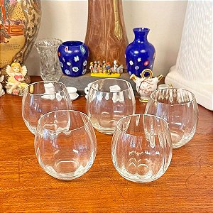 Conjunto de 5 elegantes copos antigos para conhaque/whisky