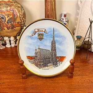Prato decorativo de porcelana de Viena, Áustria.