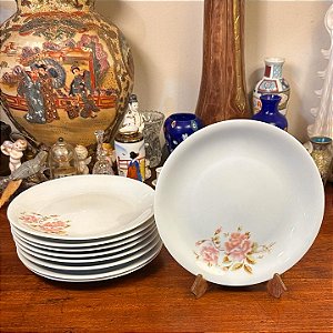 Prato de sobremesa em porcelana Renner (Cada)