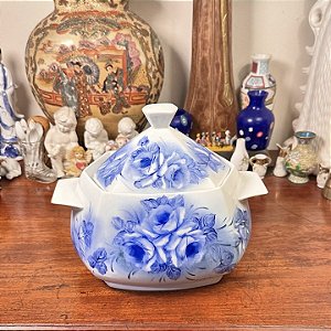 Terrina em porcelana pintada a mão