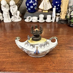Lamparina palmatória em porcelana