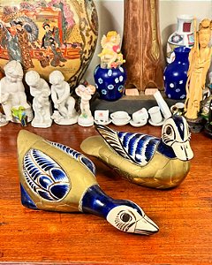 Par de antigos patos em porcelana
