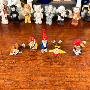 Conjunto de 5 gnomos do Kinder Ovo anos 90.