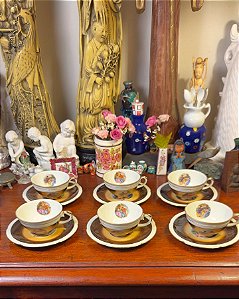 Conjunto com 6 xícaras de café em porcelana