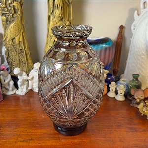 Antigo Vaso de Cristal Lapidado.