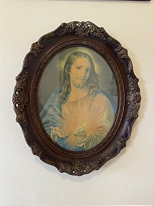 Grandioso Quadro Sagrado Coração de Jesus.