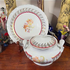 Antiga Sopeira e Travessa Porcelana Mauá.