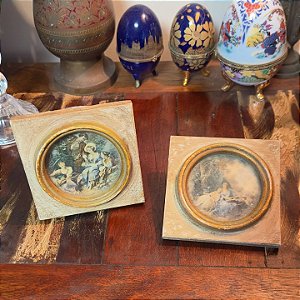 Par de pequenos quadros franceses.