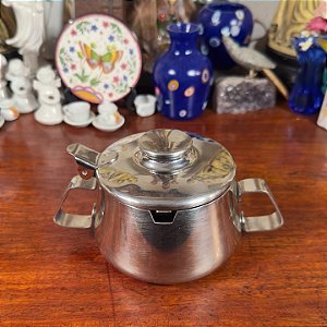 Antigo açucareiro em inox Hércules.