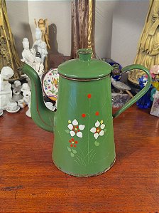 Bule em Ágata Verde com Pintura Floral