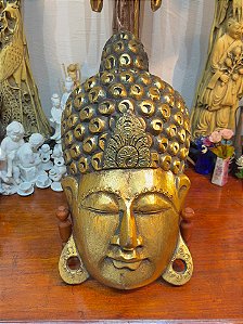 Máscara de Buda em Madeira.