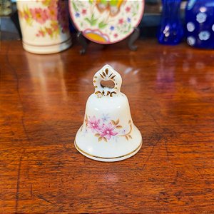 Sino Decorativo em Porcelana com Detalhes Florais