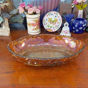 Centro de Mesa Carnival Glass Âmbar