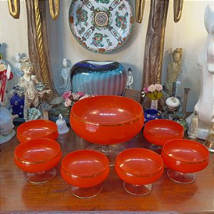 CONJUNTO DE SOBREMESAS ANOS 70 CRISTAIS CAMBÉ