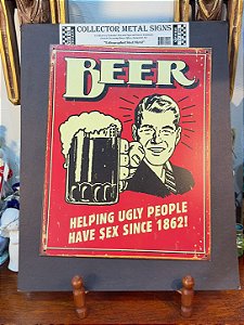 PLACA EM METAL BEER.