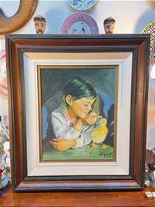QUADRO ANTIGO MENINA - SAMPAIO 85