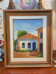 Quadro Pintura Casario Colonial 1994.