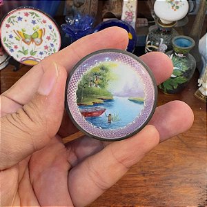 Caixinha Suíça FBE Geneve Em Prata 935 E Esmalte Guilhoché.
