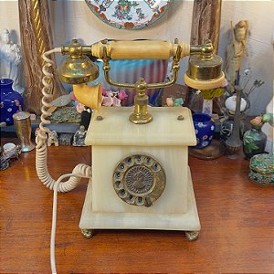Telefone Teleart em Ônix e Latão – Anos 1970