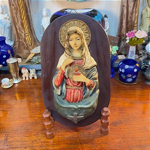 Antigo Porta Água Benta de Parede Sagrado Coração de Maria.