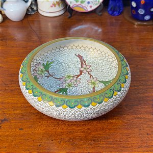 Médio Centro de Mesa Oriental em Cloisonné