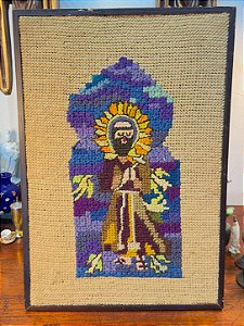 Quadro Tapeçaria São Francisco de Assis em Ponto Arraiolos