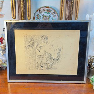Gravura Pablo Picasso Suíte 347 Figurativa Datada 31.8.68.I