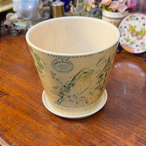 Vaso Cachepô em Cerâmica com Prato.