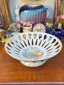 Fruteira/Centro de Mesa com Pé em Porcelana Schmidt