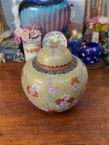 Potiche Bojudo Oriental em Cloisonné.